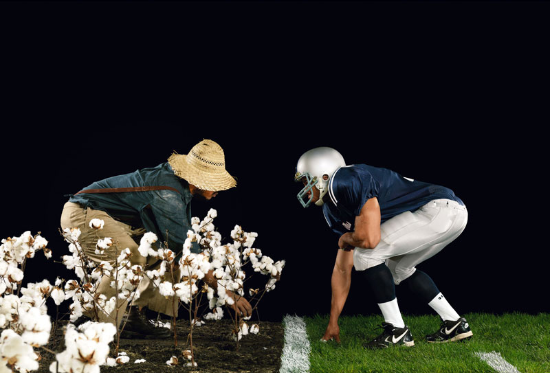 Hank Willis Thomas, The Cotton Bowl, series: Strange Fruit, digital c-print, 2011.