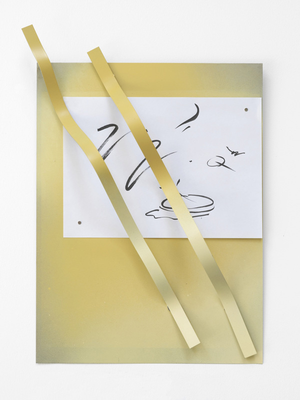 Menna Cominetti, (then again) 3, 2013. Spray paint, steel, ink on paper, magnets. 