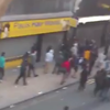 Manchester Riots- overhead view of looting on Oldham Street
