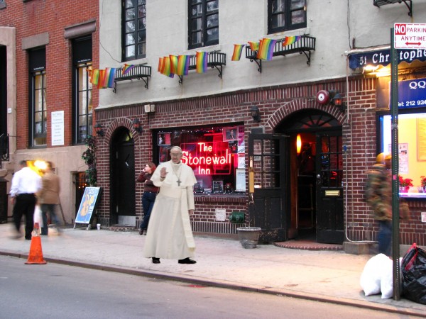On a trip to New York, Pope Francis is spotted paying his respects to LGBT history at the Stonewall Inn