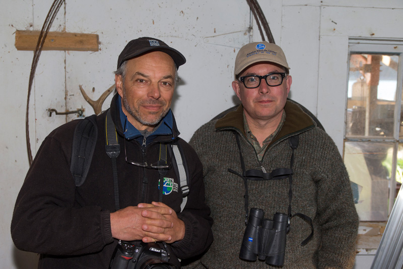 Scientist Carl Safina and Mark Dion on the expedition. Photo by Kip Evans, the Anchorage Museum and Alaskan Sea Life Center.