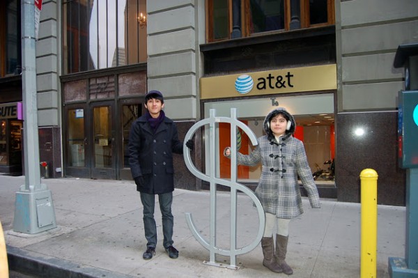 "Artist David Byrne created this very unusual sculpture which is a bicycle rack titled The Wall Street which stands in the north side of Wall Street. The sculpture is one of nine bike racks designed by the artist. It is part of a project set up by the New York City Department of Transportation and the former PaceWildenstein Gallery now Pace Gallery." 