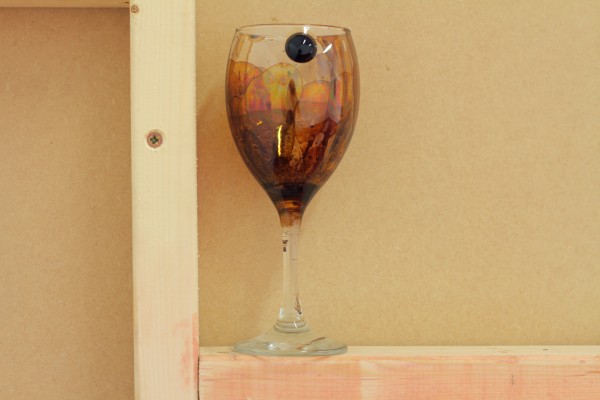Pindul’s Return, 2015 (Detail). Wine Glass, Rare Earth, Magnet, Ferrofluid